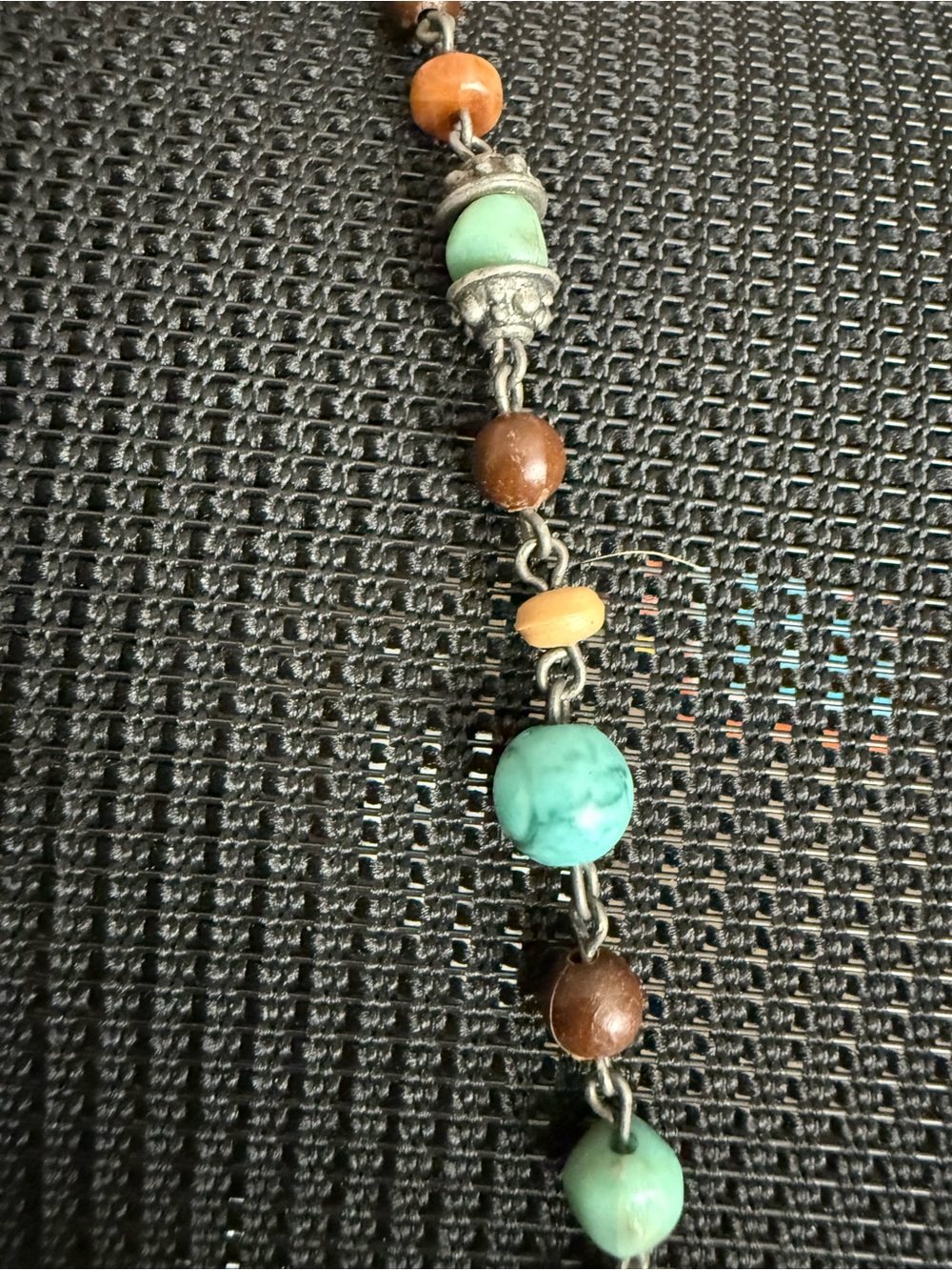 Turquoise and Brown Beaded Y-Necklace - Picture 7 of 7